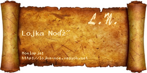 Lojka Noé névjegykártya